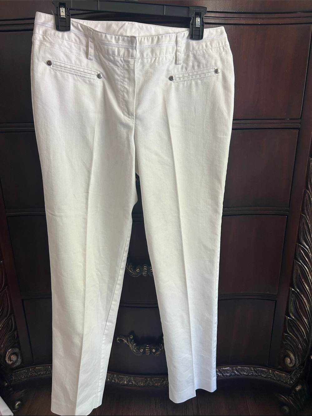 Women’s White Straight-Leg Dress Pants - Classic Clean Style